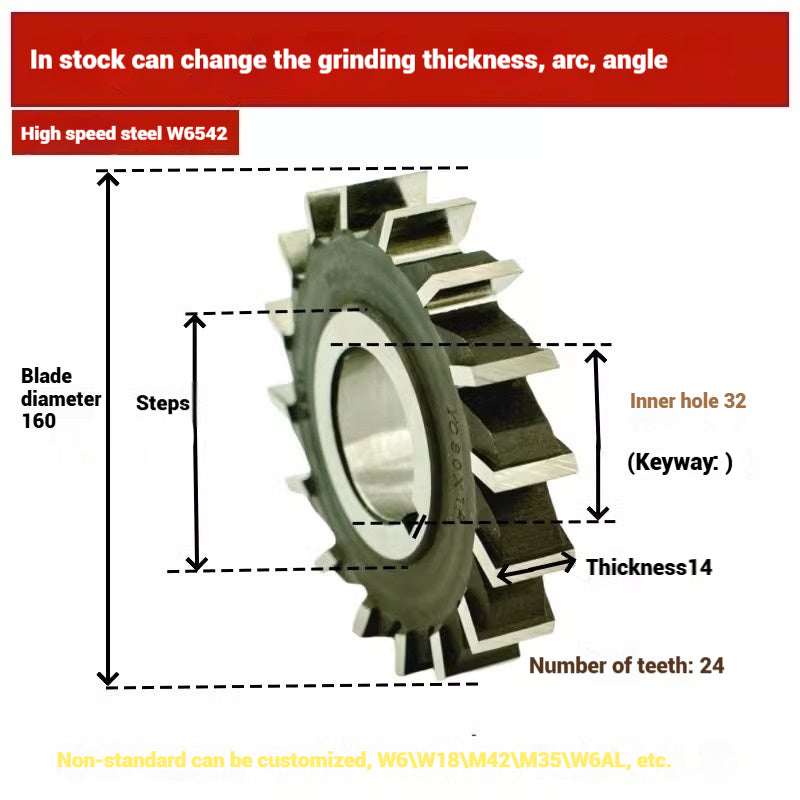 1062--Eight stars high-speed steel three-face milling cutter blade sharp steel milling steel milling cutter disk 63 80 100 125 white steel three-face edge Shandong Denso Pricision Tools Co.,Ltd.
